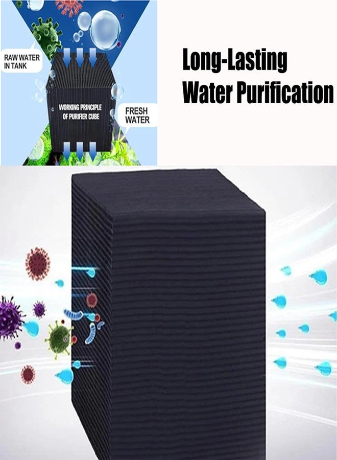 ZHIVEZEN Aquarium Filter Cube with Activated Carbon - 2 Pack Reusable 2" Filter Media for Betta Fish Bowls, Nano Tanks & Small Aquariums, Improves Water Quality & Clarity - Image 5